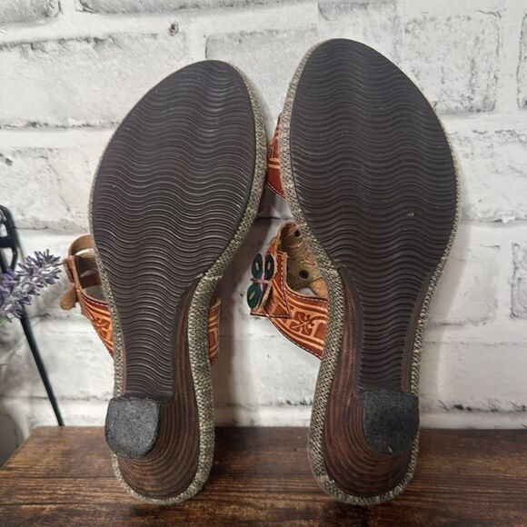 Spring Step Leather Savory Sandals Boho Hippie Size 38 7.5 8 - Picture 9 of 11